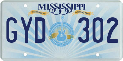 MS license plate GYD302