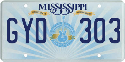 MS license plate GYD303