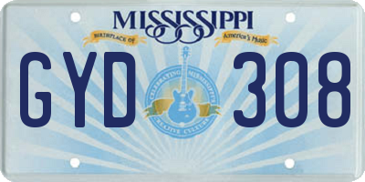MS license plate GYD308