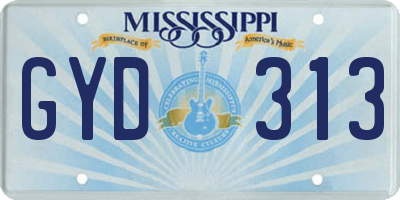 MS license plate GYD313