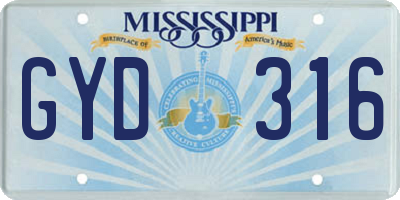 MS license plate GYD316