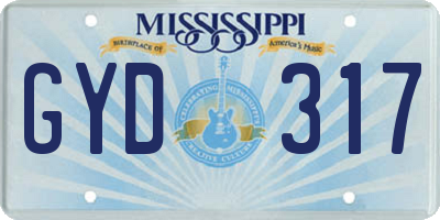 MS license plate GYD317