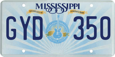 MS license plate GYD350