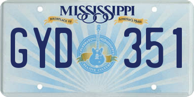 MS license plate GYD351
