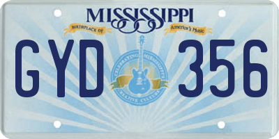 MS license plate GYD356