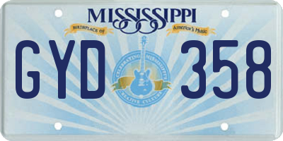 MS license plate GYD358