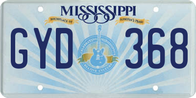 MS license plate GYD368