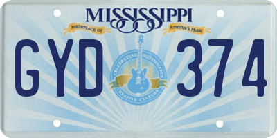 MS license plate GYD374