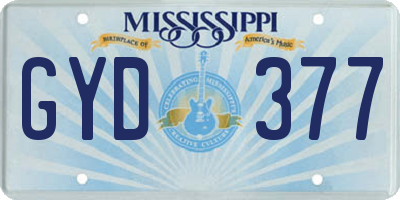 MS license plate GYD377