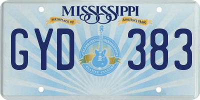 MS license plate GYD383