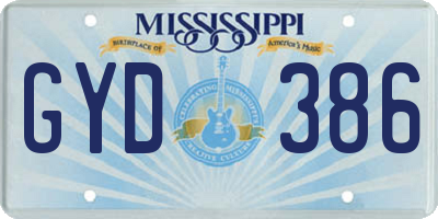 MS license plate GYD386