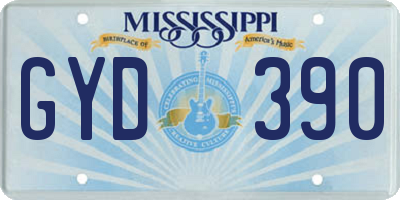 MS license plate GYD390