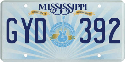 MS license plate GYD392