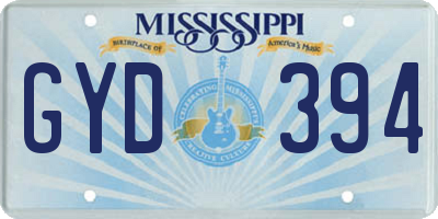 MS license plate GYD394
