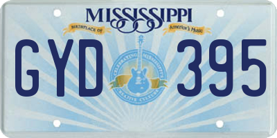 MS license plate GYD395