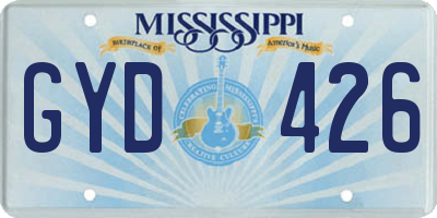 MS license plate GYD426