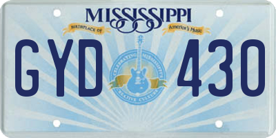 MS license plate GYD430