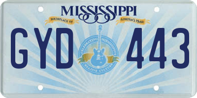 MS license plate GYD443