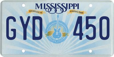 MS license plate GYD450