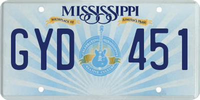 MS license plate GYD451
