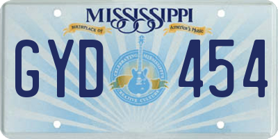 MS license plate GYD454