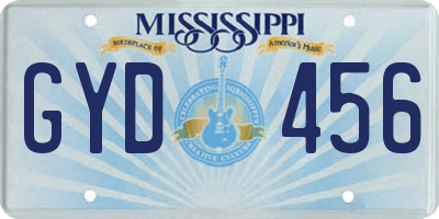 MS license plate GYD456