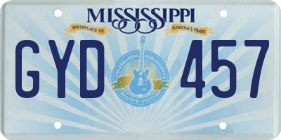 MS license plate GYD457