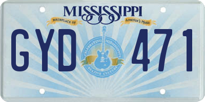 MS license plate GYD471