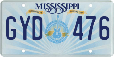MS license plate GYD476