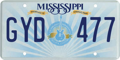 MS license plate GYD477