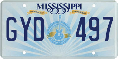 MS license plate GYD497