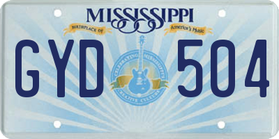 MS license plate GYD504
