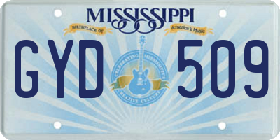 MS license plate GYD509