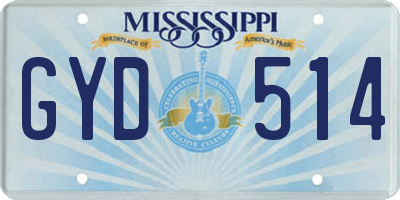 MS license plate GYD514