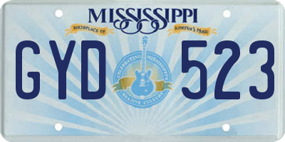 MS license plate GYD523