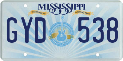 MS license plate GYD538