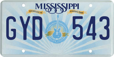 MS license plate GYD543