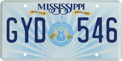 MS license plate GYD546