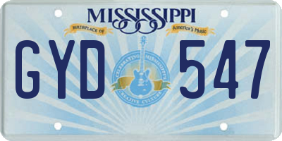 MS license plate GYD547
