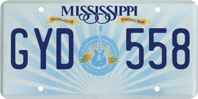 MS license plate GYD558