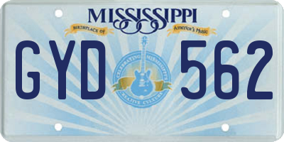 MS license plate GYD562