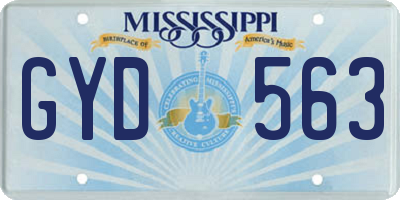 MS license plate GYD563