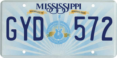 MS license plate GYD572