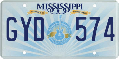 MS license plate GYD574