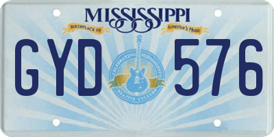MS license plate GYD576