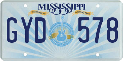 MS license plate GYD578