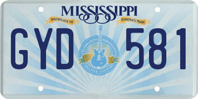 MS license plate GYD581