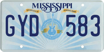 MS license plate GYD583