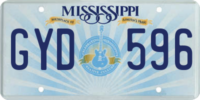 MS license plate GYD596