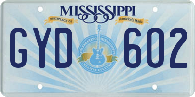 MS license plate GYD602